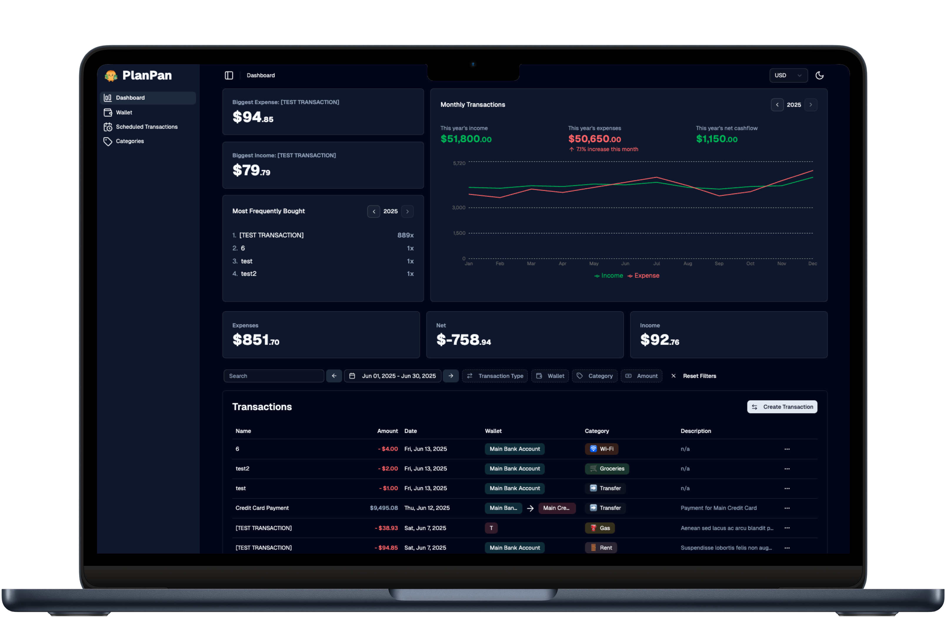 PlanPan Web App Interface